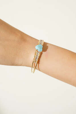 Pazarium - Renkli Taşlı Bileklik Bebe Mavi