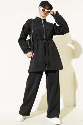 Pazarium - Bel Tünelli Scuba İkili Takım Siyah