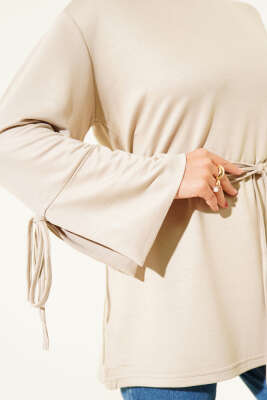 Loyşa Bilek İp Bağlamalı Tunik Taş - Thumbnail