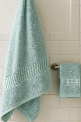 Pazarium - Betüş Banyo Havlu 2'li Takım Mint
