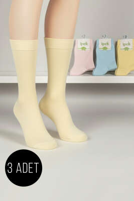 Pazarium - Kadın 3'lü Bambu Soket Çorap Asorti 3