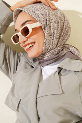 Pazarium - MK Desen Soft Eşarp Kum Bej