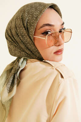 MK Desen Soft Eşarp Kına Yeşili - Thumbnail