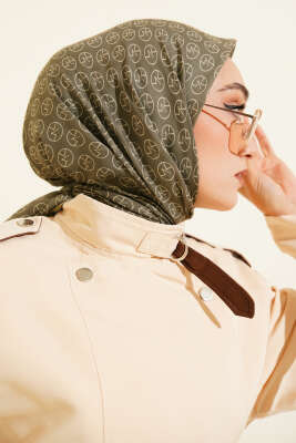 MK Desen Soft Eşarp Kına Yeşili - Thumbnail