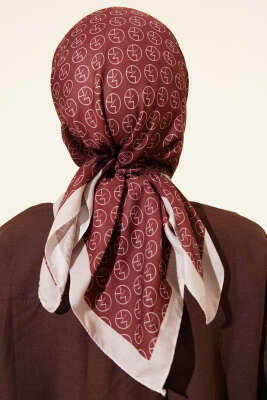 MK Desen Soft Eşarp Kahve - Thumbnail