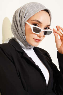 Pazarium - MK Desen Soft Eşarp Gri