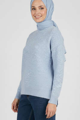 Pazarium - Salaş Yumoş Triko Kazak Mavi