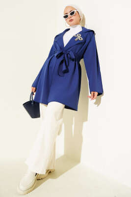 Fiyonk Bronşlu Ters Dikiş Detaylı Ceket Parlement - Thumbnail