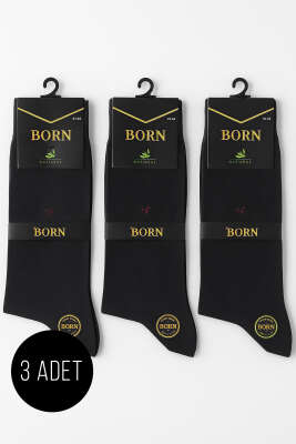 Pazarium - Erkek 3'lü Bambu Soket Çorap Füme