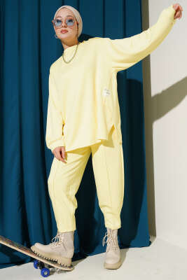 Pazarium - Bisiklet Yaka Loyşa İkili Takım Sarı