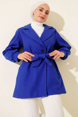 Pazarium - Balon Kol Kısa Kaşe Kaban Saks