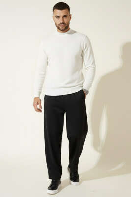 Balıkçı Yaka Basic Triko Erkek Kazak Ekru - Thumbnail