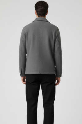 Çift Cepli Kaşe Ceket Füme - Thumbnail