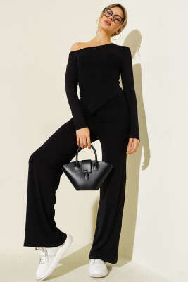 Pazarium - Asimetrik Kesim İkili Takım Siyah