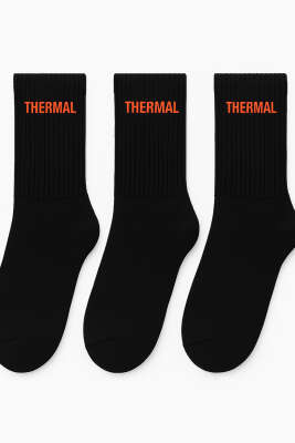 Erkek 3'lü Thermal Soket Çorap Siyah - Thumbnail
