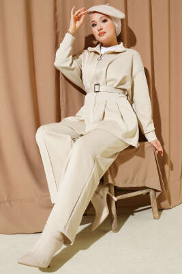 Pazarium - Uzun Pensli Kemerli İkili Takım Taş