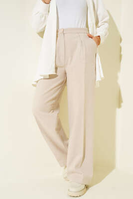 Palazzo Kaşe Pantolon Bej - Thumbnail