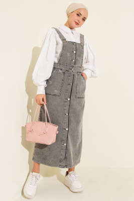 Pazarium - Çift Cepli Kot Askılı Slopet Füme