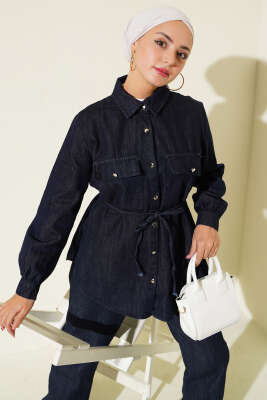 Gömlek Yaka Kot İkili Takım Kot - Thumbnail