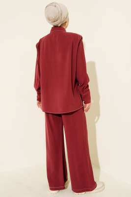 Sahte Cepli Gizli Patlı İkili Takım Bordo - Thumbnail