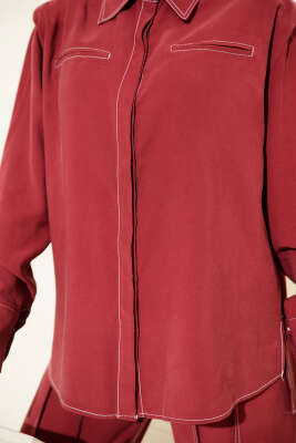 Sahte Cepli Gizli Patlı İkili Takım Bordo - Thumbnail