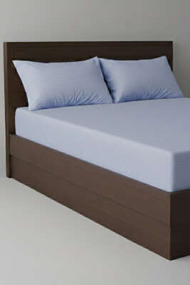 Pazarium - Çift Kişilik Çarşaf Takımı Mavi