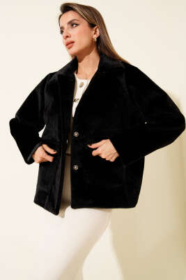 Cep Kapaklı Goldfox Kısa Ceket Siyah - Thumbnail