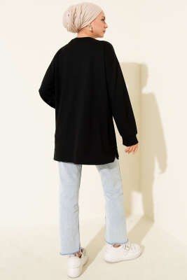 Mini Yıldız Taşlı Tunik Siyah - Thumbnail