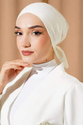 Pazarium - Bağlamalı Viskon Bone Ekru