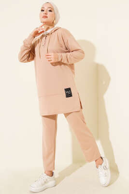 Pazarium - What Ever Armalı Kapüşonlu İkili Takım Latte