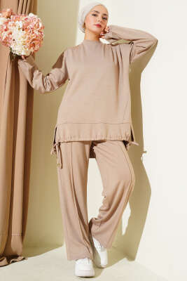 Pazarium - Etek Ucu Tünelli Loyşa İkili Takım Bej