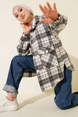 Pazarium - Cepli Oduncu Ceket Füme