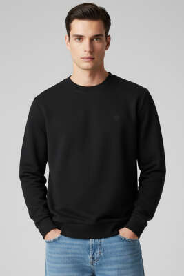 Armalı Selanik Sweatshirt Siyah - Thumbnail