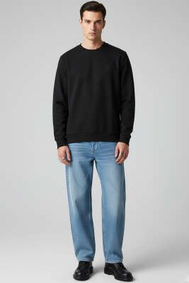 Armalı Selanik Sweatshirt Siyah - Thumbnail