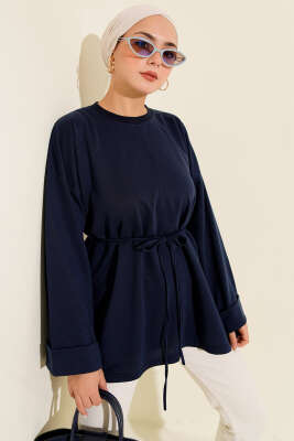 Pazarium - Duble Kol İp Bağcıklı Tunik Parlement