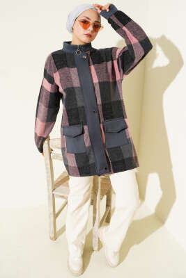 Kare Desen Garnili Kap Füme - Thumbnail