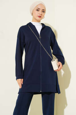 Loyşa Basic Kapüşonlu İkili Takım Lacivert - Thumbnail