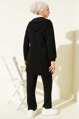 Loyşa Basic Kapüşonlu İkili Takım Siyah - Thumbnail