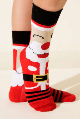 Pazarium - Unisex Yılbaşı Soket Çorap Asorti 15