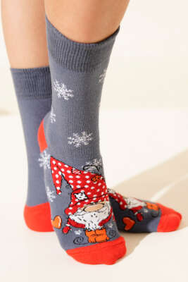 Pazarium - Unisex Yılbaşı Soket Çorap Asorti 8