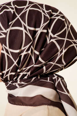 Desenli Acı Kahve Serisi Eşarp Asorti 11 - Thumbnail