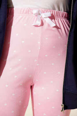 Bel Lastikli Desenli Pijama Altı Pembe - Thumbnail