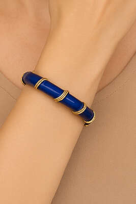 Yılan Figürlü Taş Detaylı Bilezik - Thumbnail