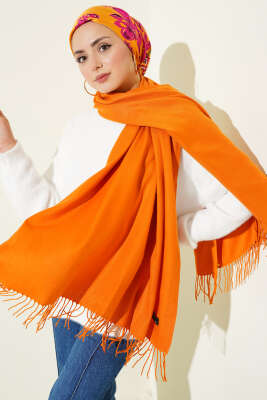Pazarium - Kaşmir Omuz Şalı Oranj