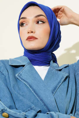 Pazarium - Basic Bambu Kraş Eşarp Saks