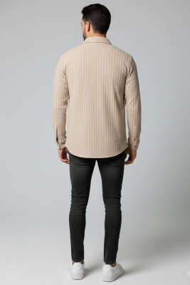 Jakar Desenli Erkek Gömlek Taba - Thumbnail