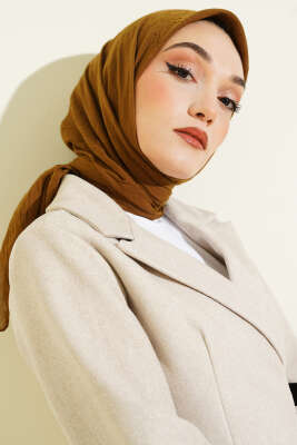 Pazarium - Basic Bambu Kraş Eşarp Zeytin Yeşili