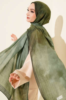 Batik Desen Müslin Şal Zümrüt - Thumbnail