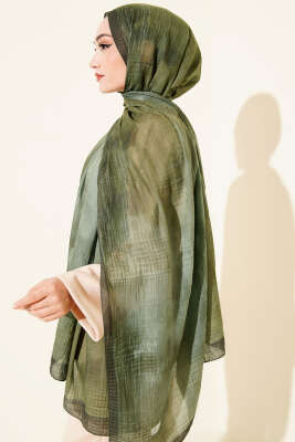 Batik Desen Müslin Şal Zümrüt - Thumbnail