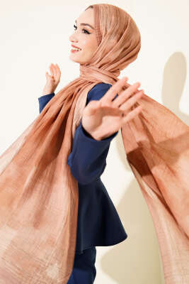 Batik Desen Müslin Şal Latte - Thumbnail